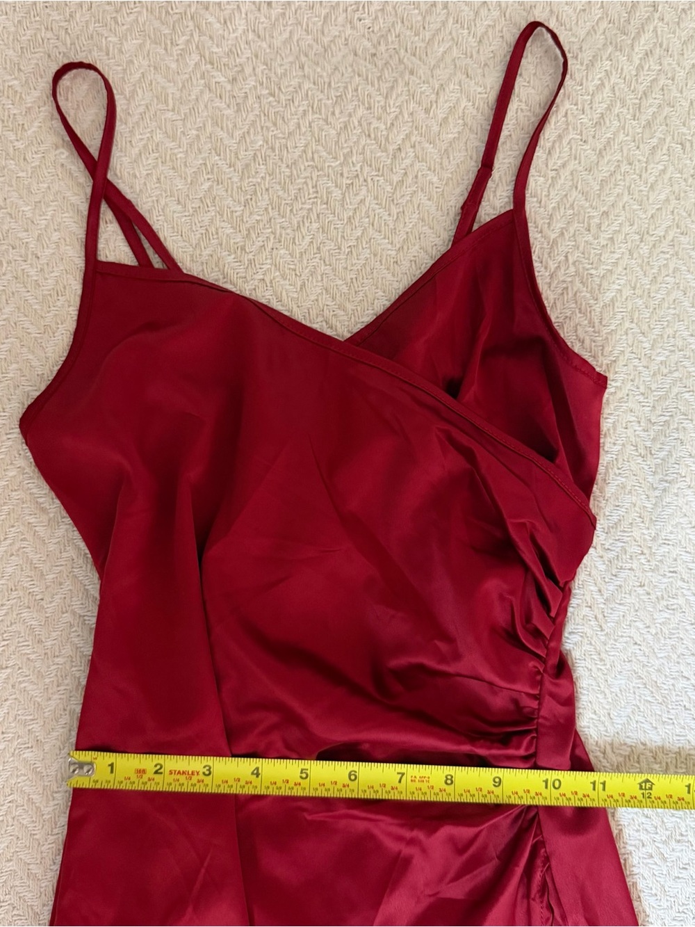 SHEIN Satin Red Spaghetti-Strap Evening Dress - Picture 4 of 6